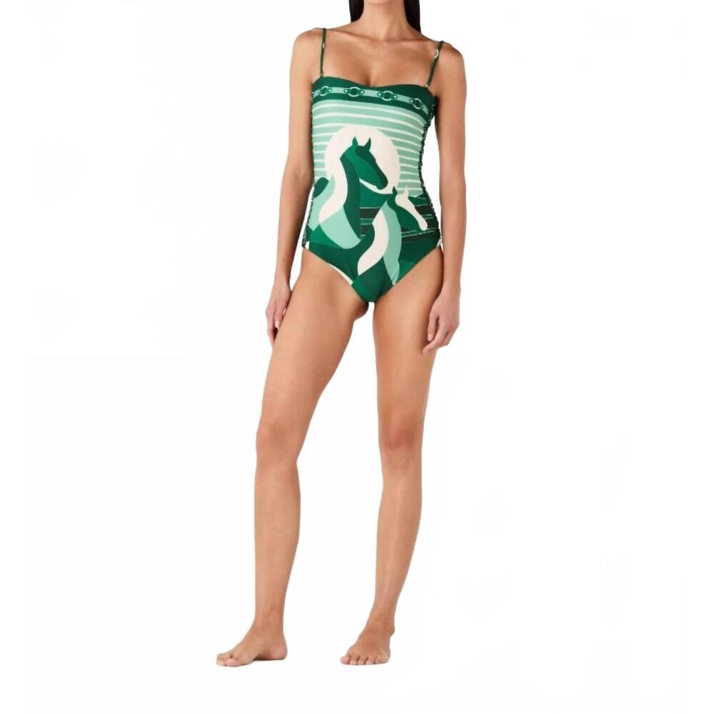 NEW JUAN DE DIOS las balsas one-piece swimsuit in horses green